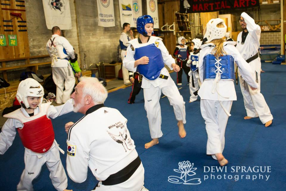 White Crane students training