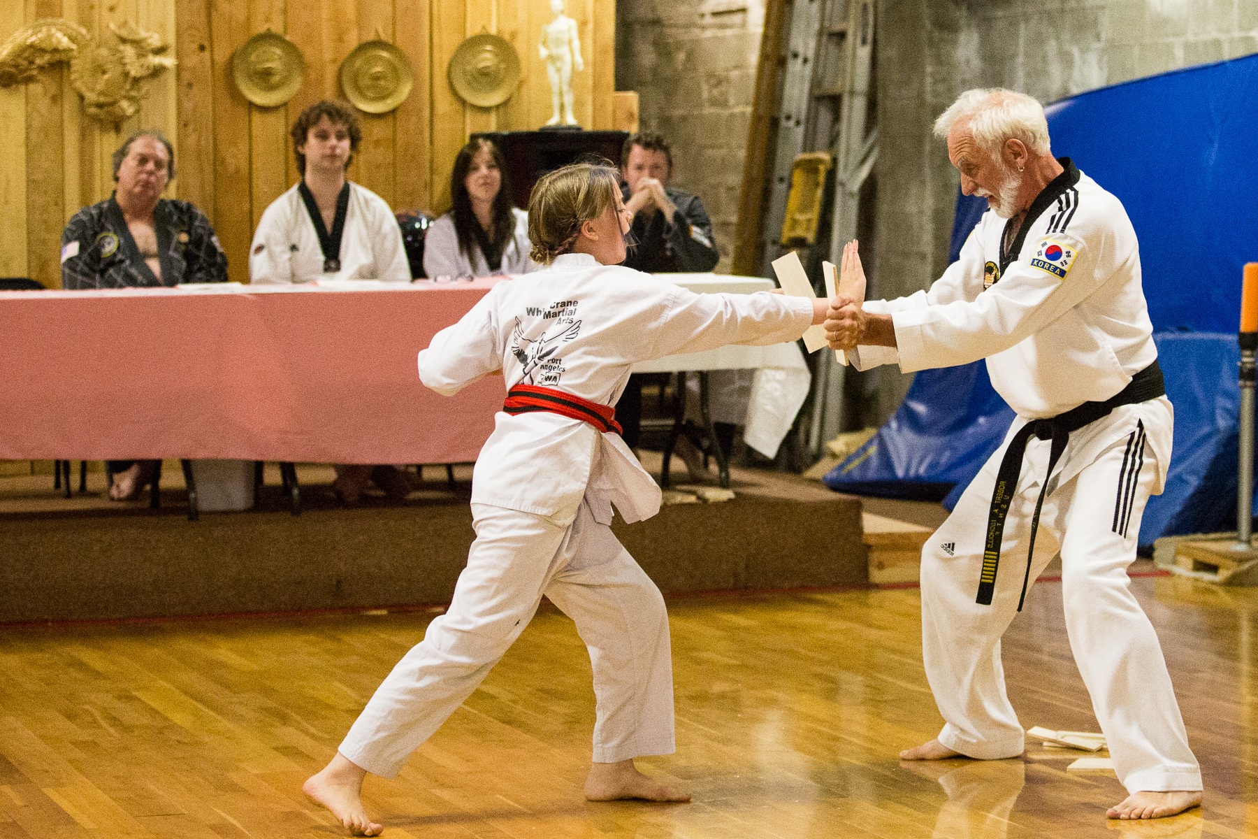 White Crane students training