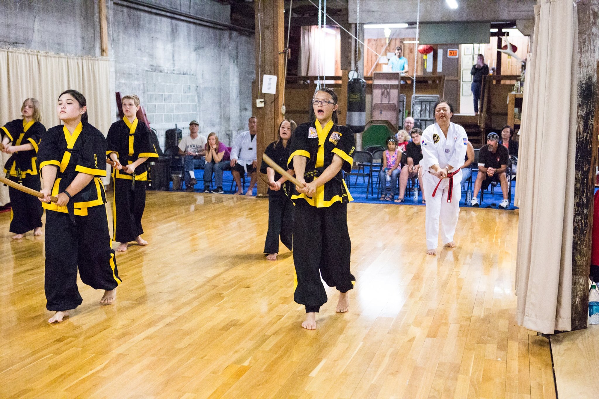 White Crane students training